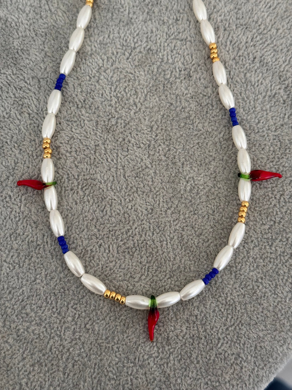 Collar Ají y Perlas