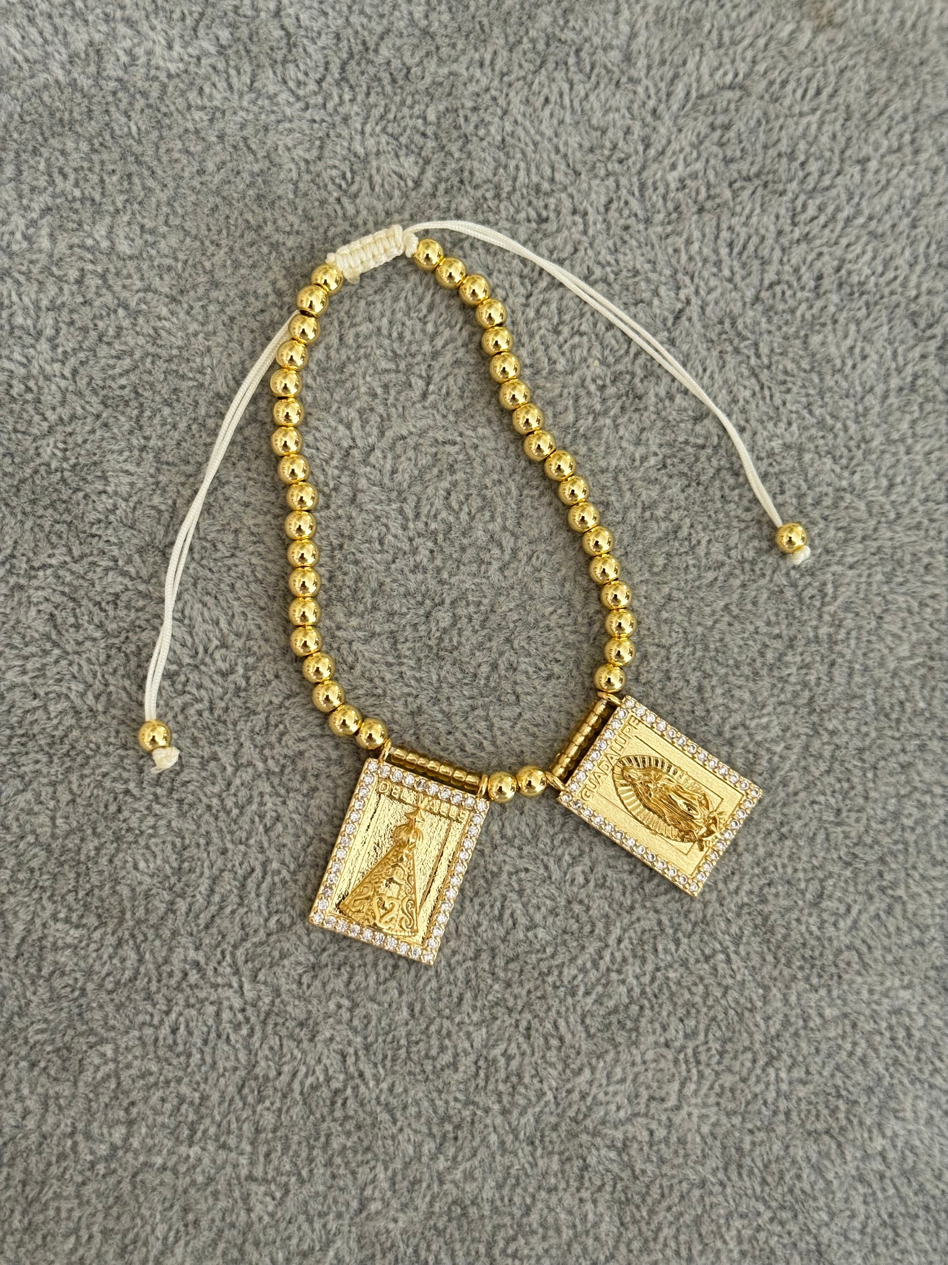 Pulsera tipo Escapulario Virgen del Valle y Virgen de Guadalupe