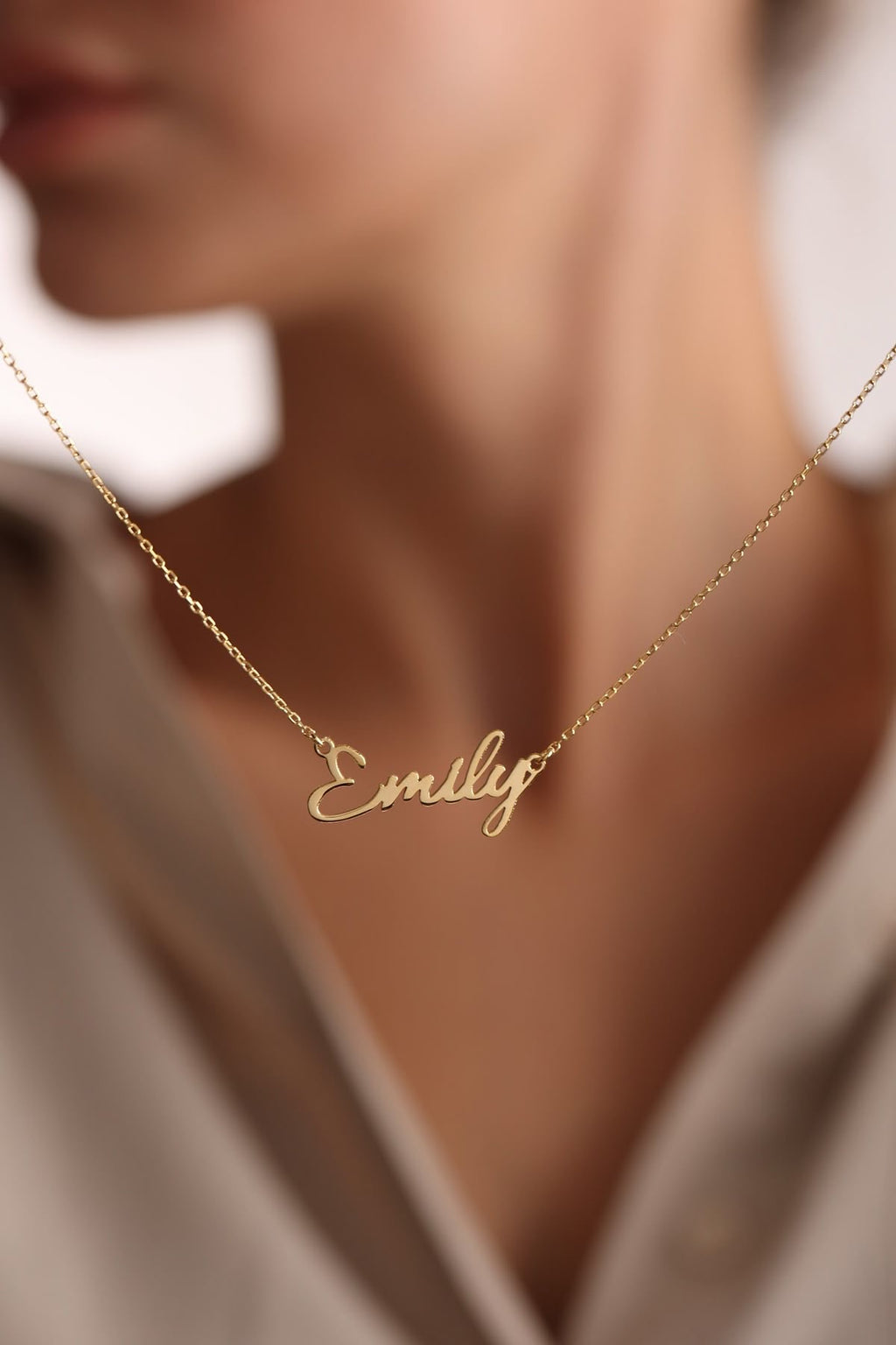 Collar nombre personalizado en baño de oro