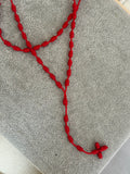 Rosario rojo de nudos básico